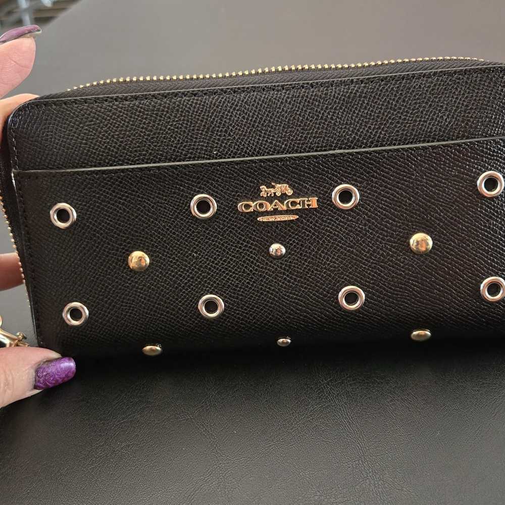 Coach Black Studded Women's Wallet